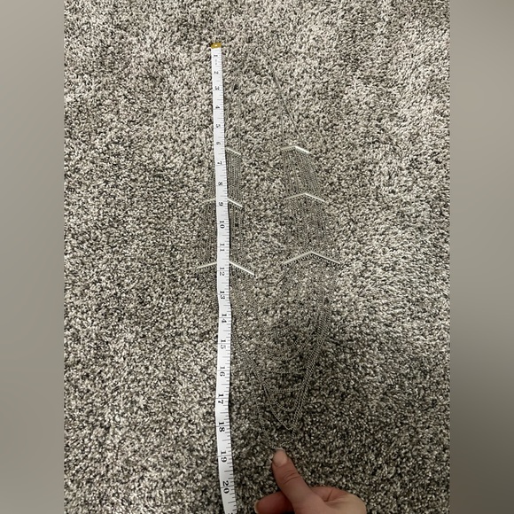 Women’s Long Silver Dangly Necklace - Picture 6 of 6